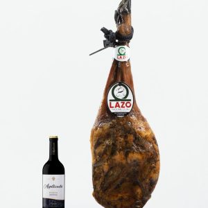 Paleta 100 % ibérica de bellota Lazo + botella de vino crianza